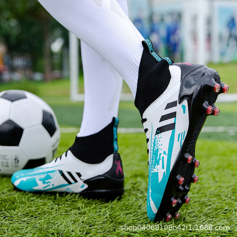 2023 cross-border new football shoes men's team breathable high-top short nail broken grass training generation comfortable