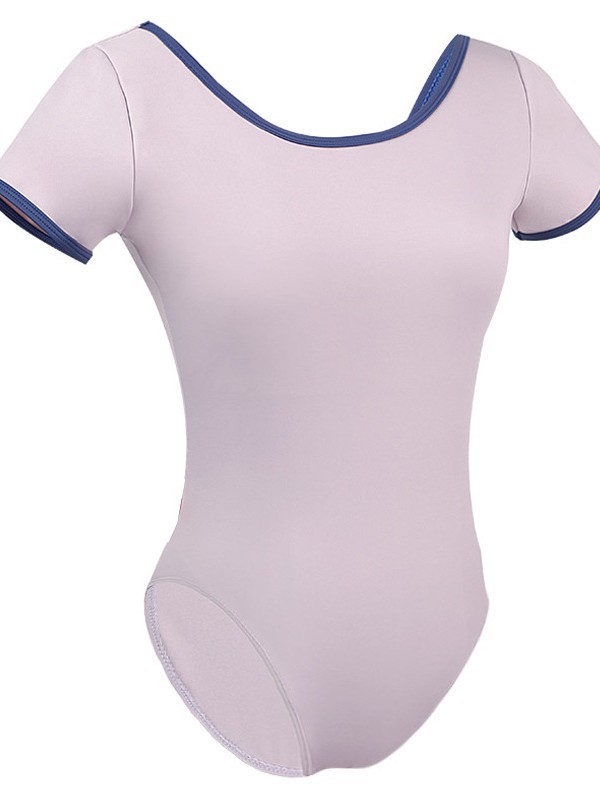 Gymnastics uniforms, adult ballet practice wear, short-sleeve women's summer gymnastics training uniform, V-shaped backless dance outfit