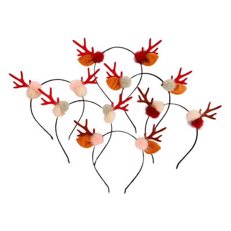 Cross-border Amazon Christmas Hairband Holiday Party Decoration Supplies Children Cute Cartoon Headwear Headbuckle Wholesale