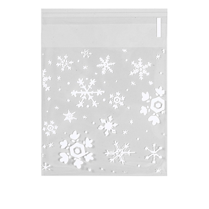 Wholesale Korea Packaging Christmas White Snowflake Cookie Bag Bag West Point Bag Candy Bag 100/Pack