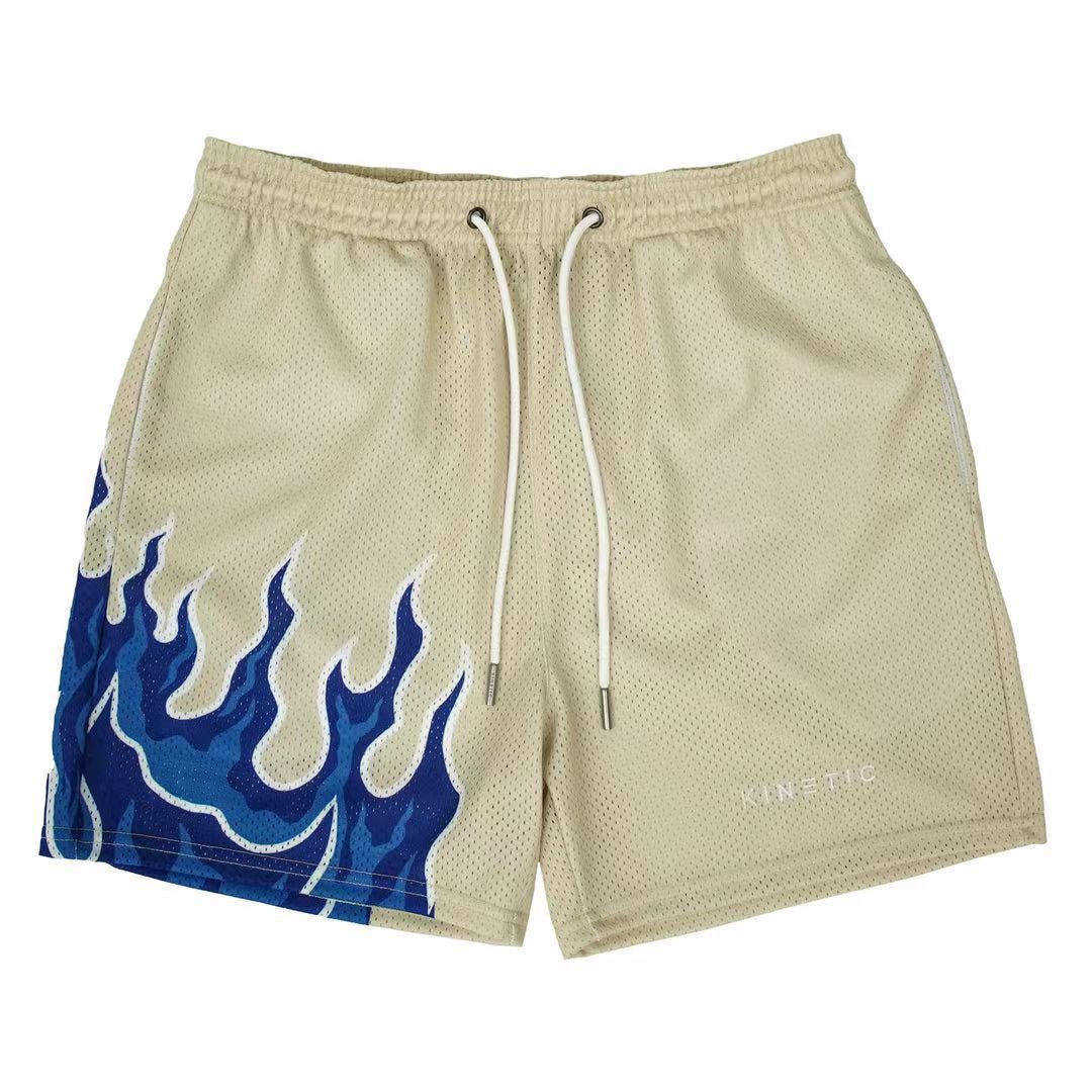 KI Flame Joint Summer American Basketball Shorts Men's Sports Quick-drying Breathable Running Fitness Four-point Training Pants