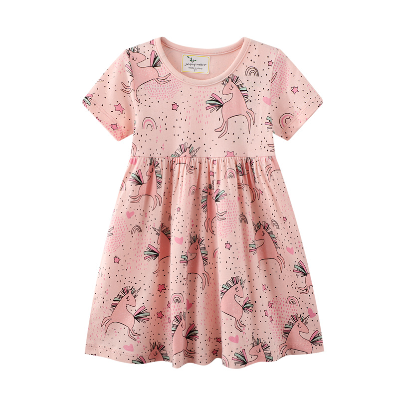 Picture of New European and American 2025 Summer New Short-Sleeved Kidsren's Clothing New Boutique Kidsren's Skirt European and American Girls' Dress