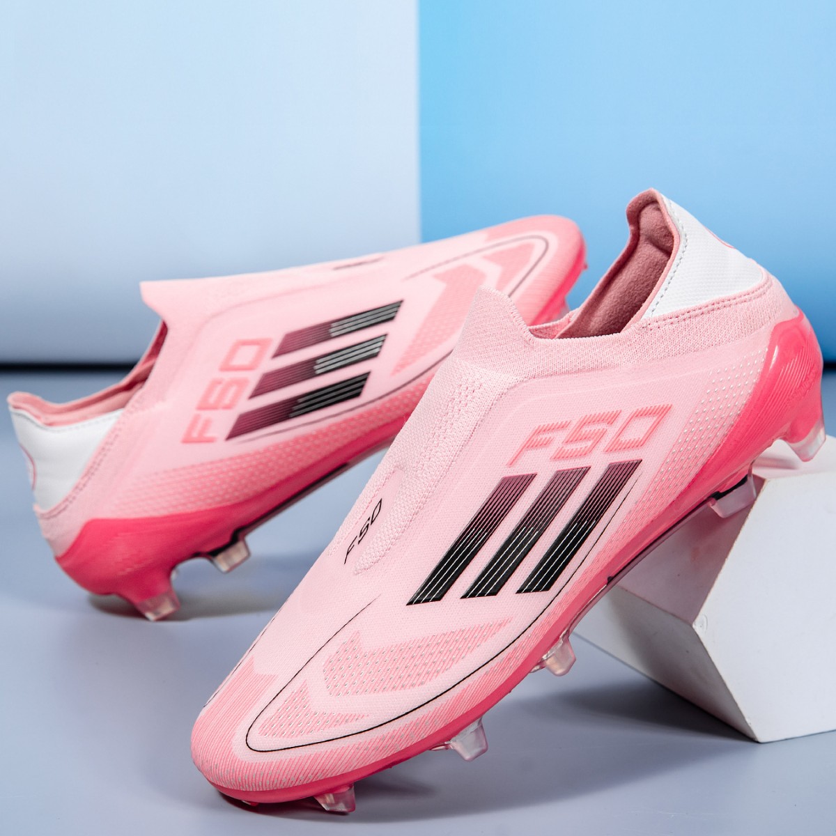 Cross-Border New F50 Low-Top Football Shoes for Male and Female Students Ag Long Spikes World Cup Tf Broken Spikes Grass Game Training
