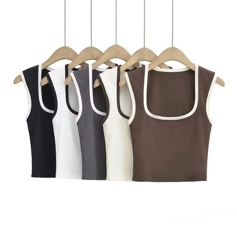 Picture of American style personalized street fashion sexy hot girl vest fashionable contrast color design short slimming inner wear for women