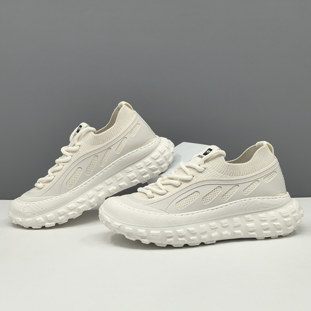 Boys' Breathable Flying Mesh Cloth Shoes Men's Trendy Shoes European Station Men's Shoes Thick Sole Torre Shoes Men's Sports Casual Shoes