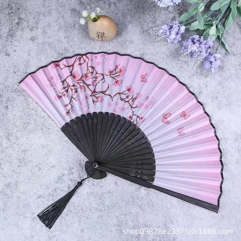 Picture of Folding Fan Bamboo Ancient Fan Student Girl Chinese Style Small Fan Scenic Spot Export Wholesale Retail Gift Decorative Fan