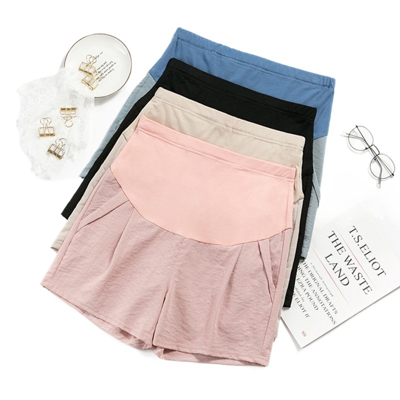 Pregnant Women Summer Fashion Loose 2023 New Style Pants Cotton Linen Casual Pregnant Women's Spring and Summer Shorts Trendy Mom