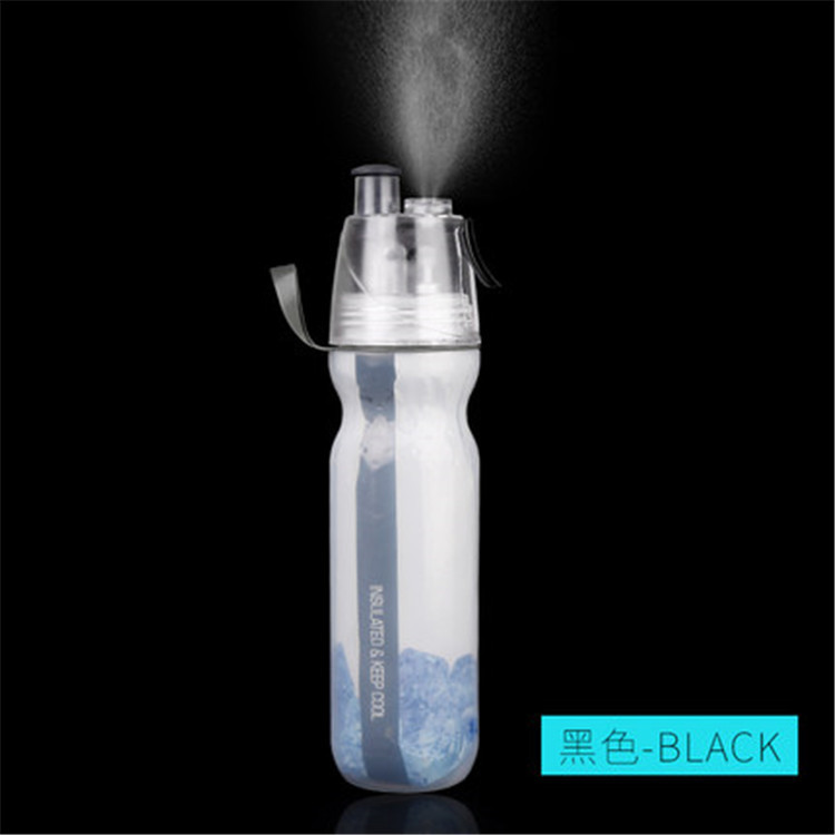 Picture of Cycling Bicycle Outdoor Sports Spray Kettle PE Double Layer Plastic Water Cup Cold Cooling Fashion Water Cup Wholesale