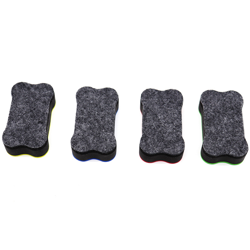 Picture of Factory wholesale magnetic small bone whiteboard eraser EVA felt cloth chalk eraser children's cleaning small board eraser blackboard brush