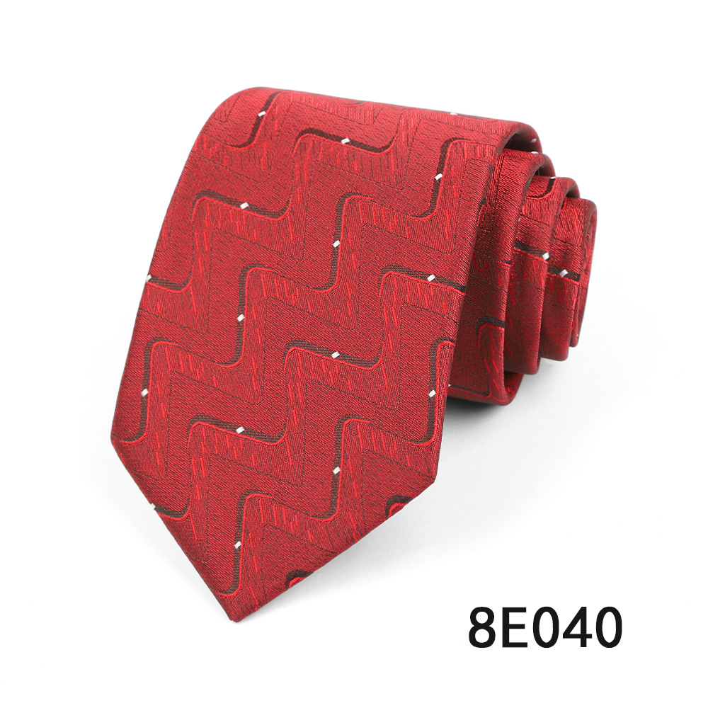 Picture of Men's Tie Business Casual Stripesd Tie 8cm Polyester Jacquard Embroider Print Tie Wholesale Formal Wear