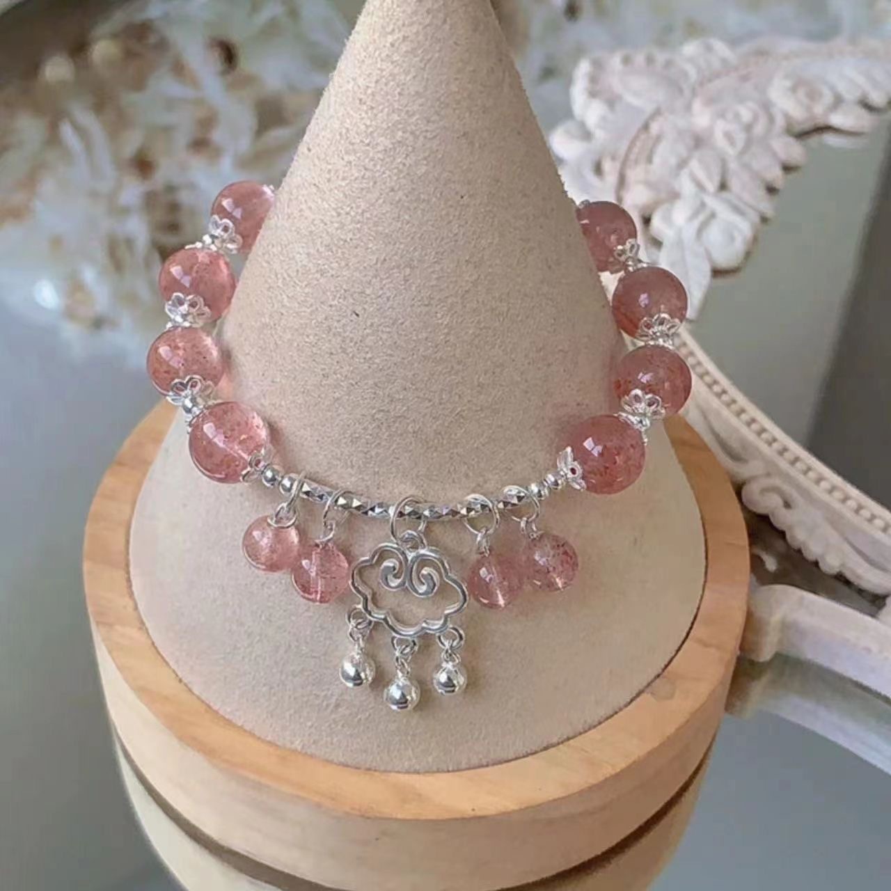 Little Red Book Same Style Strawberry Sweet Butterfly Bracelet Senior Couple Ins Style Bracelet String Peach Blossom Best Friend Moonlight Gift