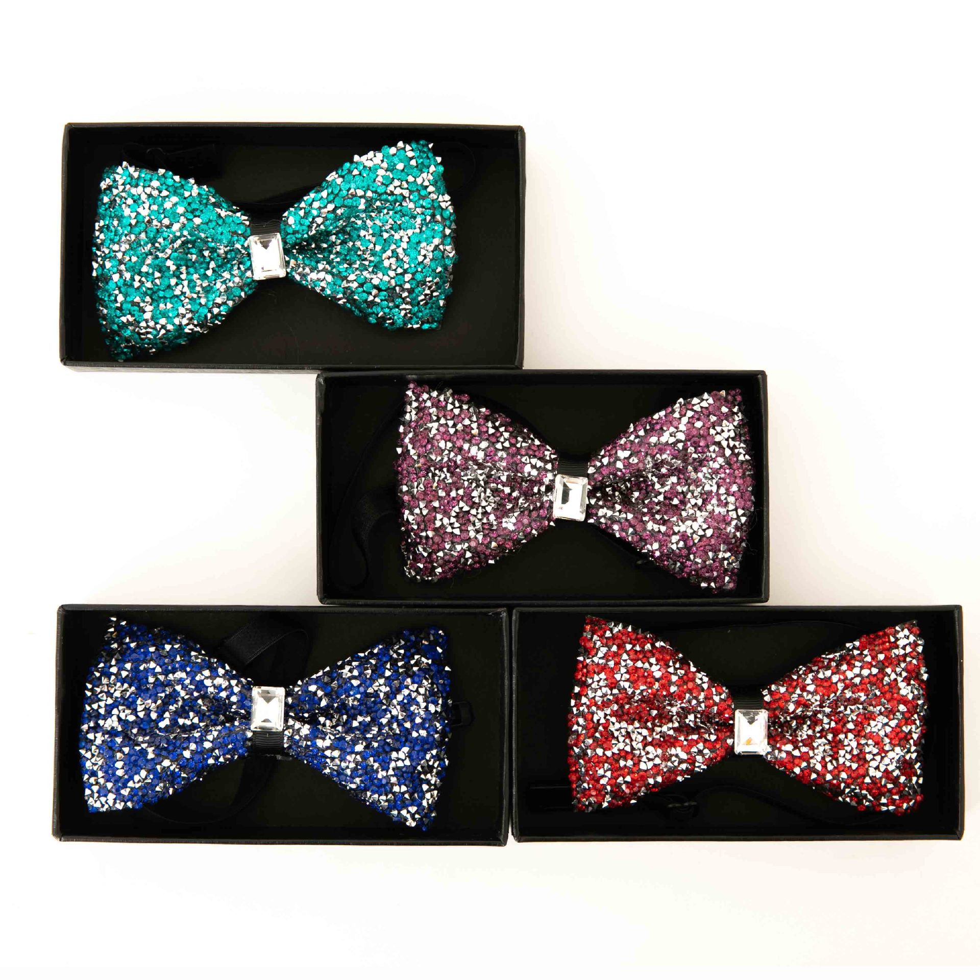 Picture of Pointed Boxer Bow Tie Men's Wedding Wedding Bridegroom Shirt Brothers British 3D Crystal Fashion Wine Red