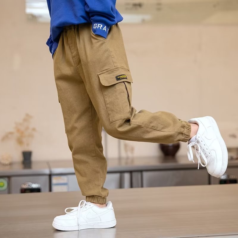 Boys' Casual Crock Pants Spring and Autumn New 2022 Large-size Children's Pants Loose Children's Trousers Boys Autumn Trendy