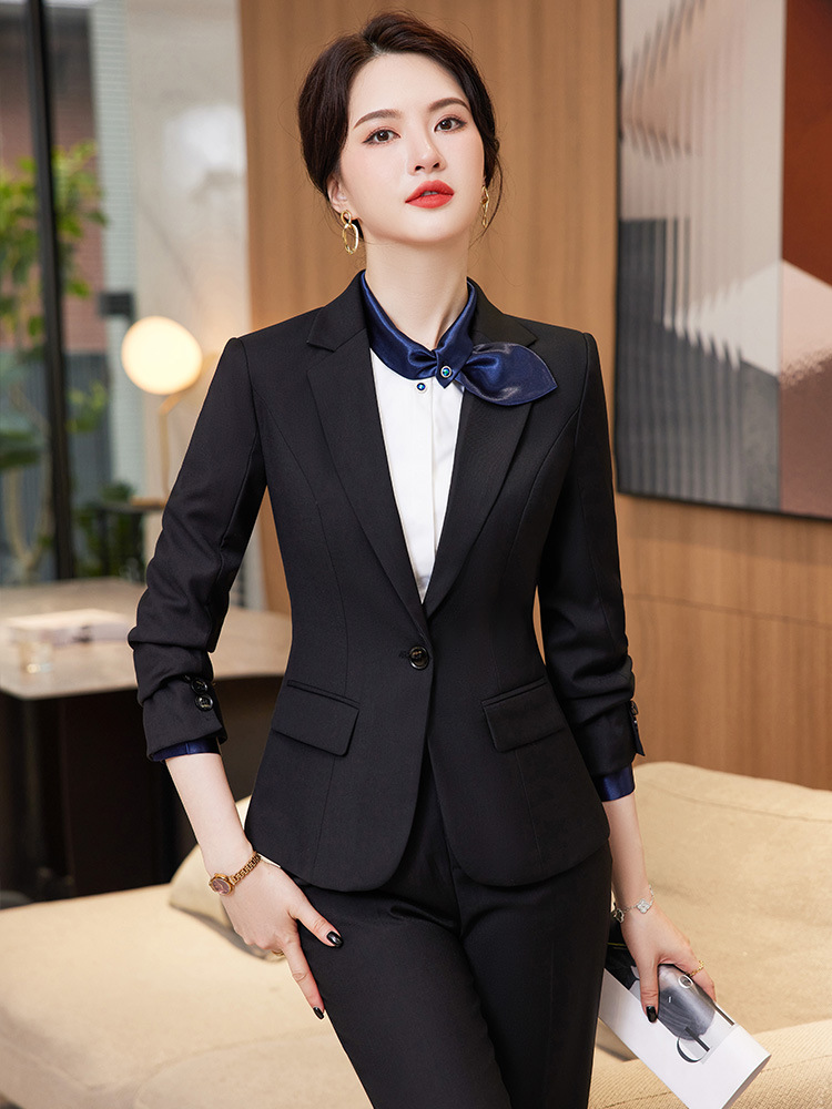 High-grade gray suit suit plus size women's sales department business wear interview work clothes formal wear small suit spring and autumn