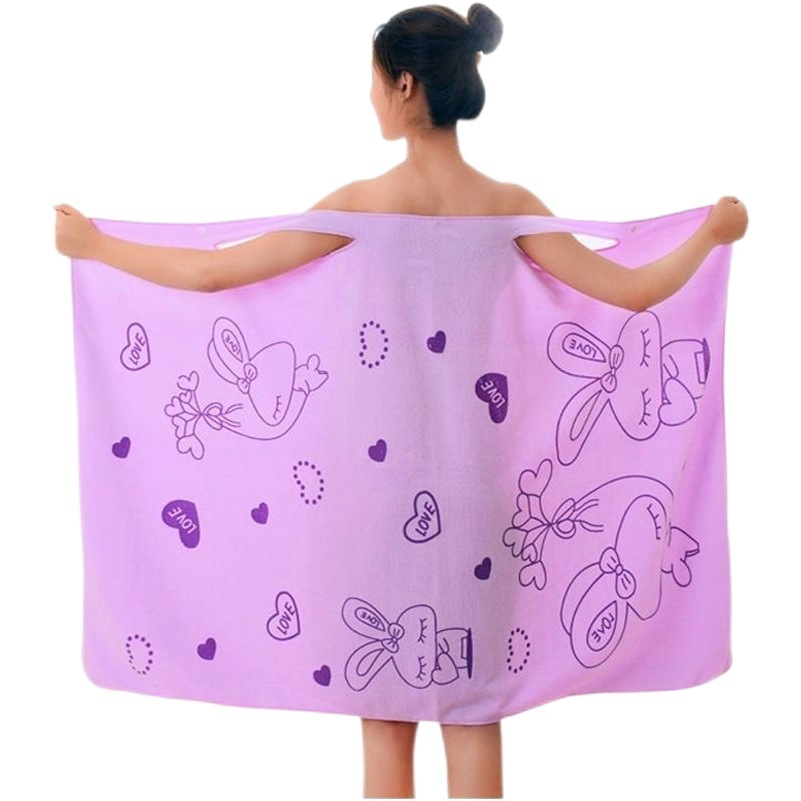 Microfiber Cartoon Printed Bath Skirt and Bath Towel Manufacturer Wholesale Thickened Soft Strong Absorbent Tube Top Beach Towel Bath Towel