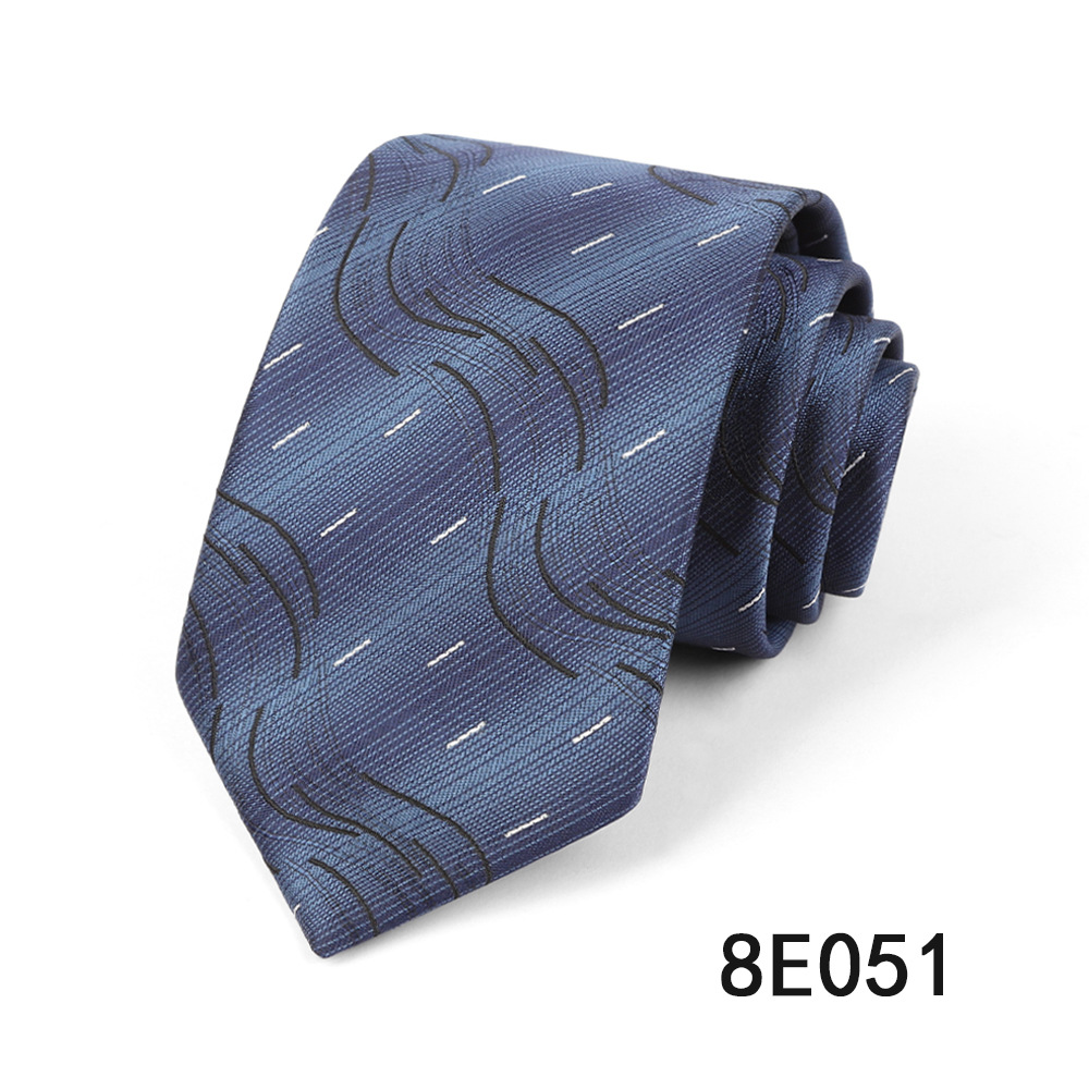 Picture of Men's Tie Business Casual Stripesd Tie 8cm Polyester Jacquard Embroider Print Tie Wholesale Formal Wear