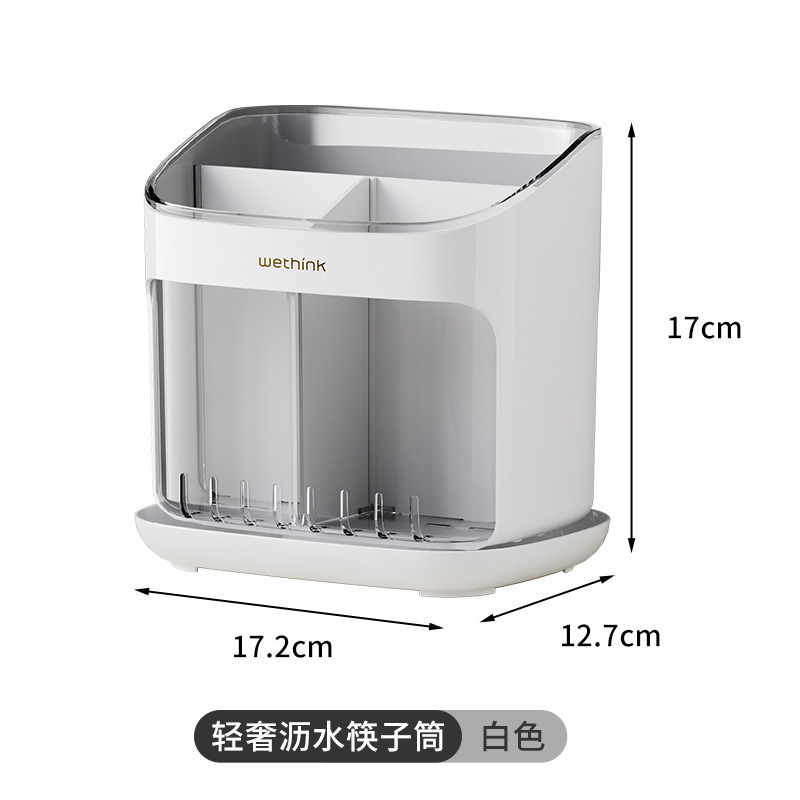Picture of Kitchen Chopstick Rack Floor-Standing Household Chopstick Barrel Kitchen Family New Drain Storage Box Chopstick Basket Chopstick Cage