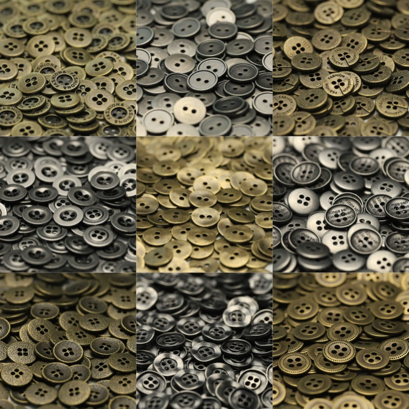 Four Eyes Alloy Shirt Button Bronze Two Eyes Denim Knitted Cardigan Sleeve Collar Button Shirt Clothing Metal Buckle
