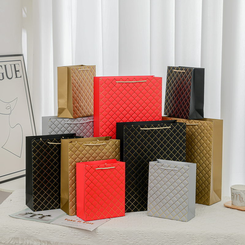 Deep Embossed Bronzing Gift Bag Business Gift Bag Plus Size Fashion Gift Bag Holiday Gift Bag