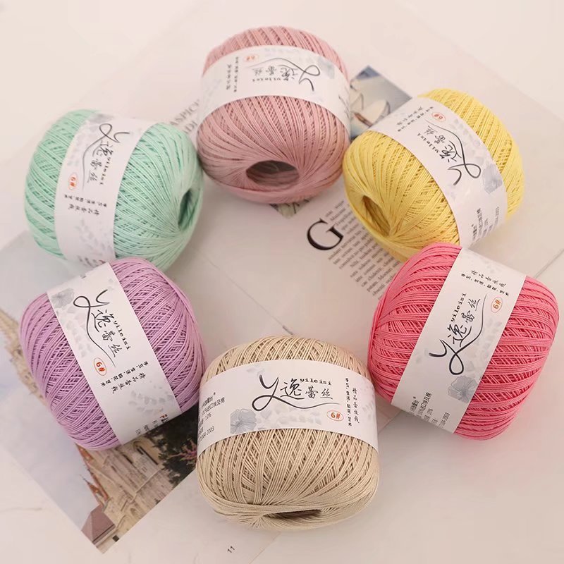 No. 6 lace thread diy hand-woven crochet cotton thread hook wool spring and summer hand-woven thin thread hook shawl hat thread