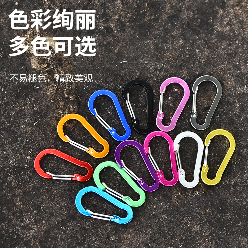 Picture of Manufacturer Wholesale No. 5 S-Shaped Buckle Carabiner Stainless Steel Spring Buckle Backpack Aluminum Alloy Gourd Buckle Outdoor Accessories