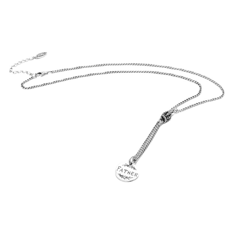 Wholesale S925 sterling silver Father Crown clavicle chain Korean ins simple fashion mix chain body vintage necklace