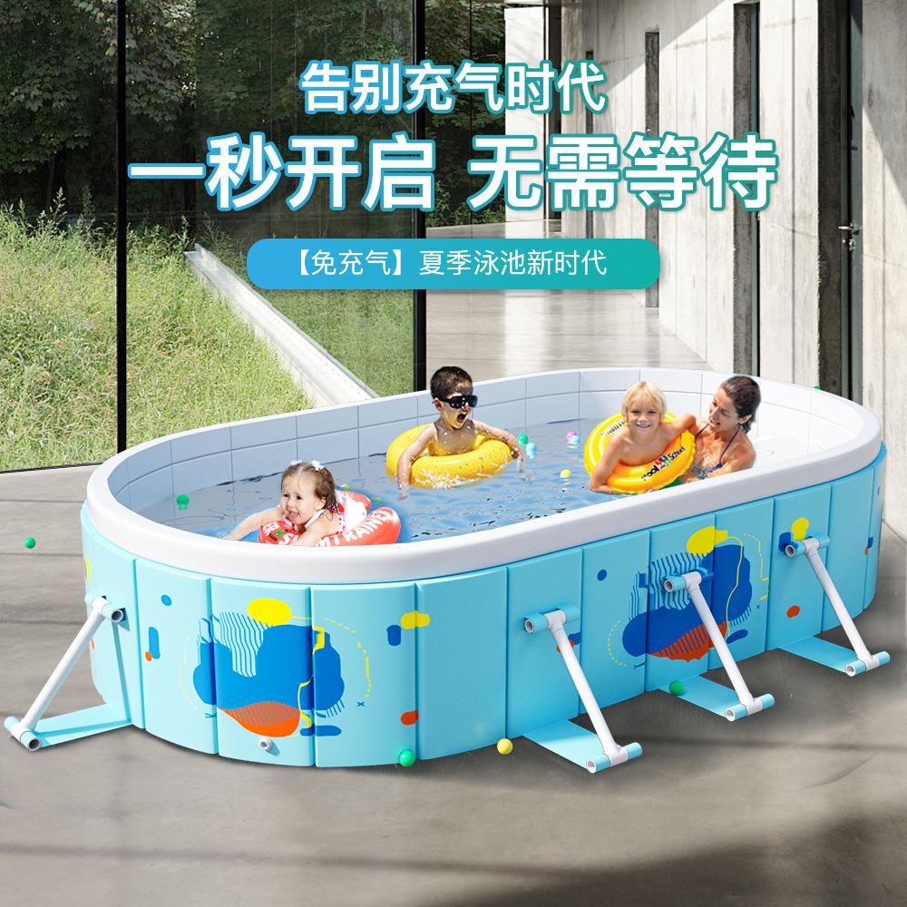 Non-inflatable swimming pool installation-free children's bath pool open large folding outdoor household pool