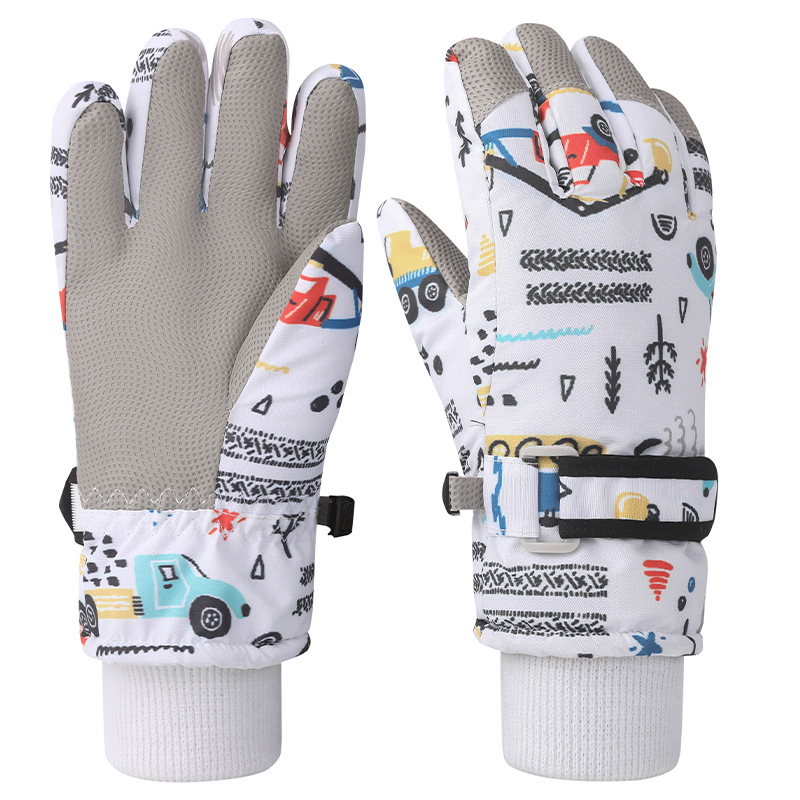 Picture of Children's gloves fleece-lined warm winter windproof waterproof skiing winter cycling can touch screen