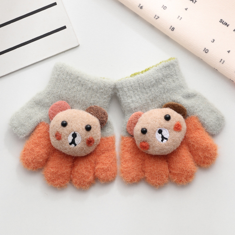 Picture of Children's Gloves Five Fingers Baby Autumn and Winter Cute Trendy Boys and Girls Students Thickened 1-3 Years Old 2 Warm Kids