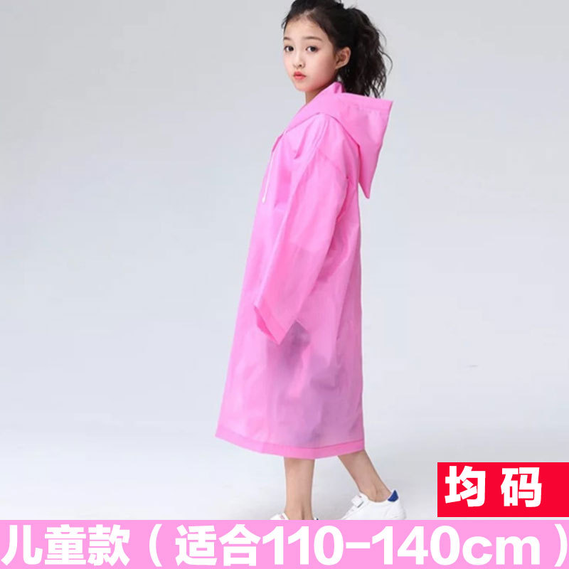 Picture of Adult Non-Disposable Raincoat EVA Transparent Hiking Protective Raincoat Button Poncho Outdoor Lightweight Raincoat