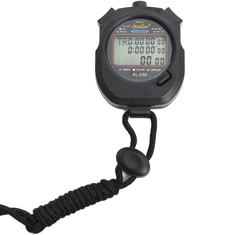 Stopwatch timer three rows of 100 running watches professional referee fitness equipment electronic stop watch waterproof 030 electronic watch