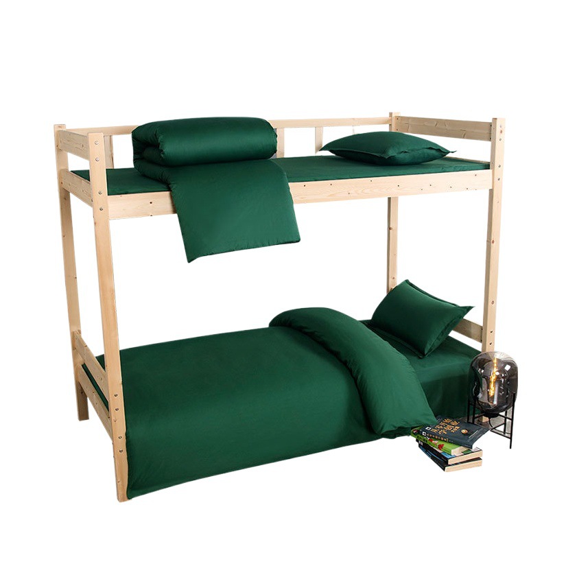 Student Dormitory Three-Piece Set of Pure Cotton Comfortable Pure Cotton Bed Sheetss and Quilt Covers Suitable for Army Green School Dormitories Bunk Beds