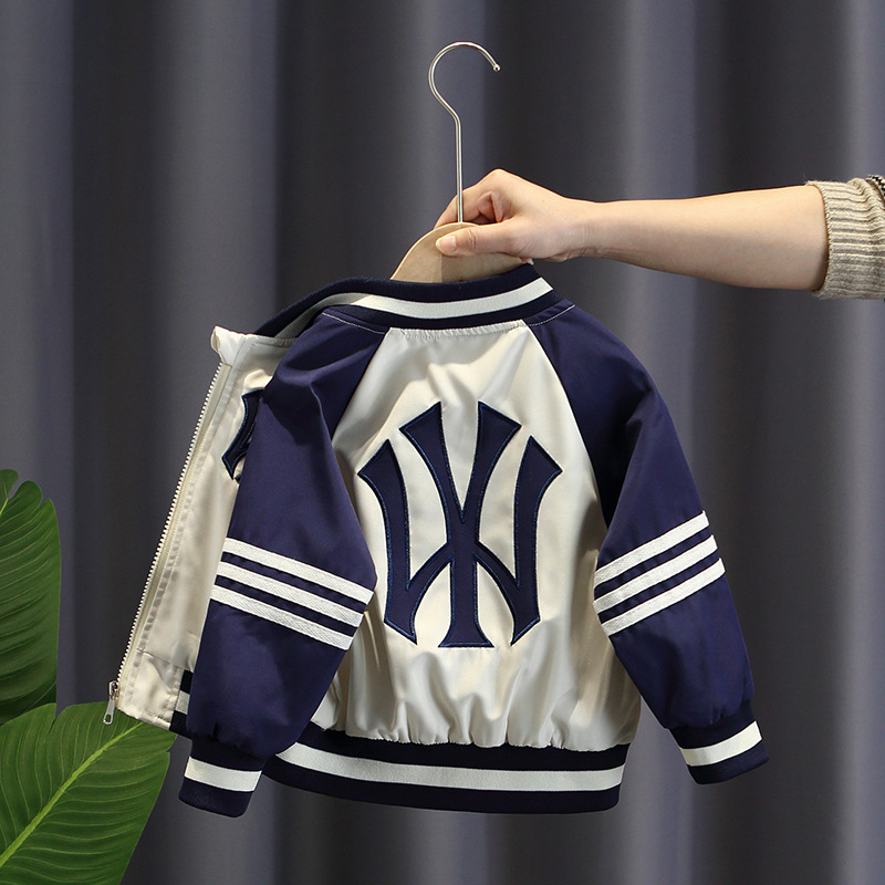 Picture of 2637 Children's Clothing Boys Tops Spring and Autumn 2025 New Korean Style Little Boy Tops Top Baby Baseball Uniform