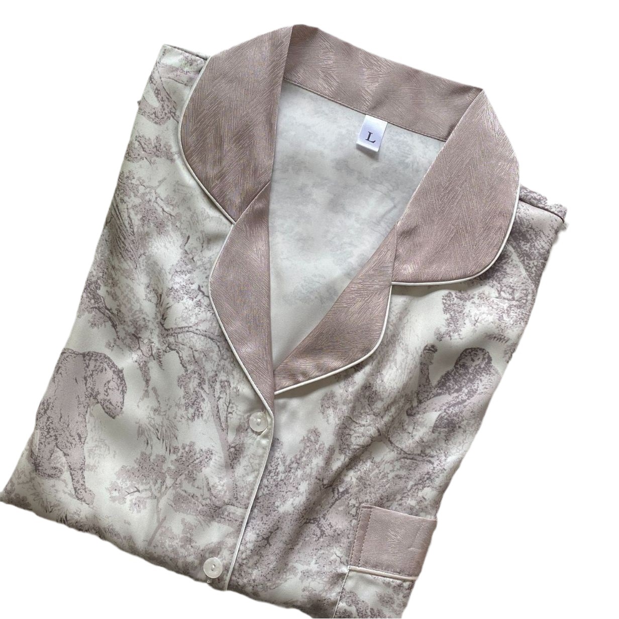 [High luxury Gray] Ice Silk pajamas spring, summer and autumn thin long sleeve temperament slimming Internet celebrity home wear can be worn outside