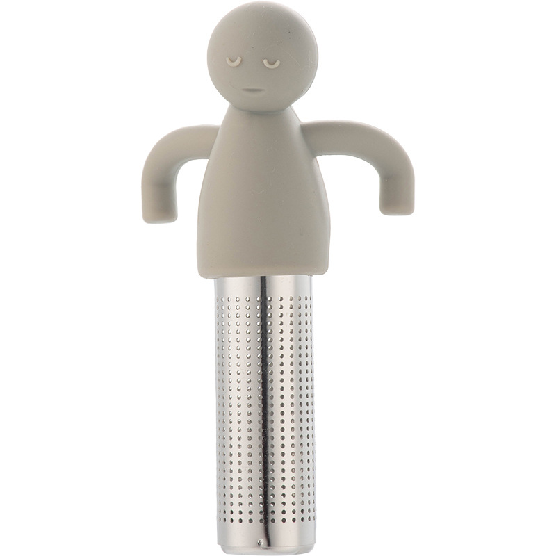 Picture of Creative 304 stainless steel silicone human-shaped tea strainer tea strainer hanging Cup-type tea residue tea bag strainer