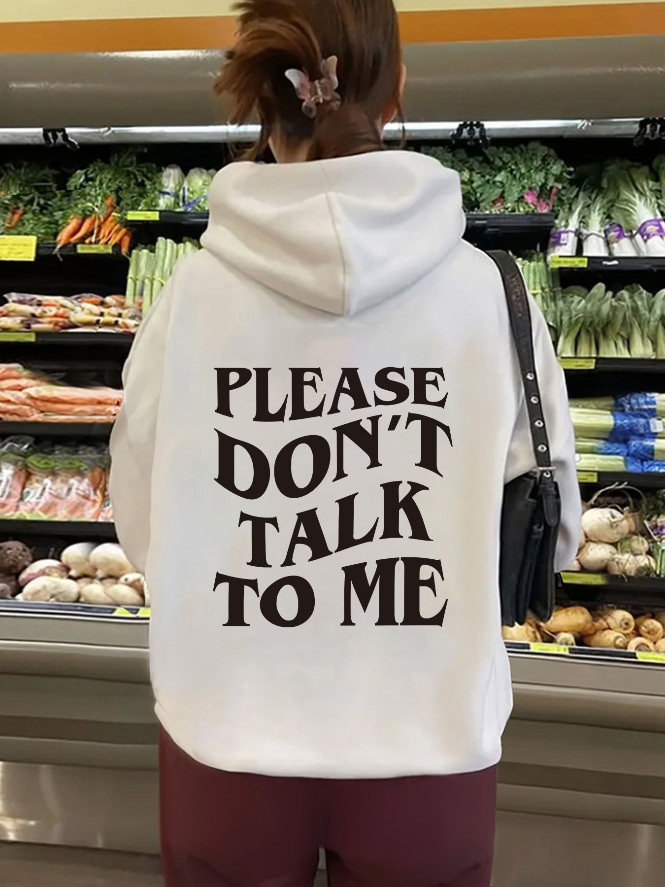 Cross-border European Size Autumn and Winter European and American Women's Kangaroo Pocket Hooded Long-sleeved fleece-lined Sweatshirt Top Letter Printing