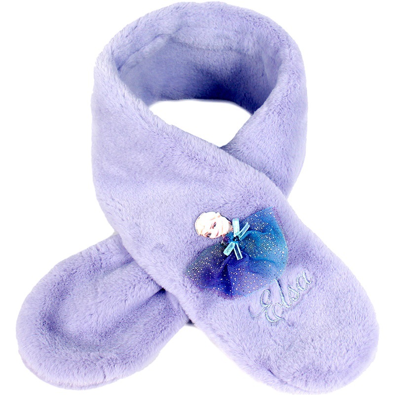 Children's Scarf Frozen Elsa Kidsren's Autumn and Winter Baby Girl's Scarf Winter Plush Neck Cover Winter