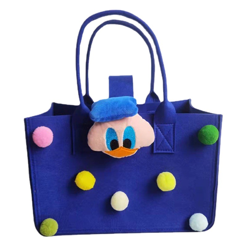 Felt bag wholesale cartoon fur ball handbag felt bag hand gift bag wedding year-old felt handbag