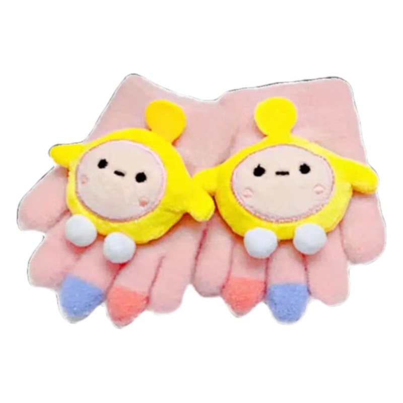 Children's gloves egg love cartoon students go out riding knitted warm gloves girls baby cute gloves