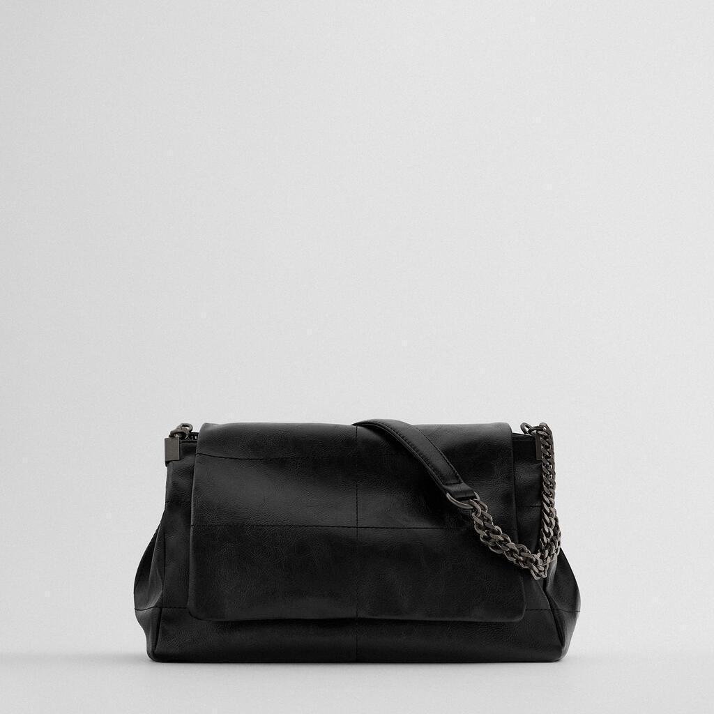 Picture of ZA cross-border Women's bag new large capacity commuter. Chain bag wandering bag Black Rock wind flip wandering bag