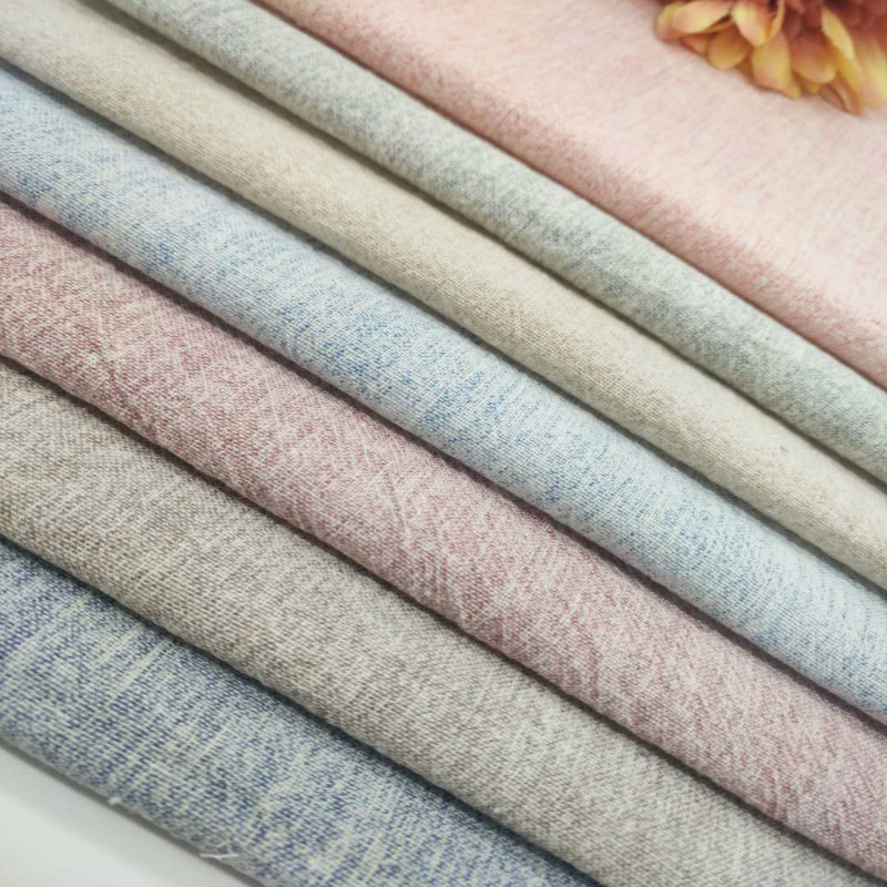 Cotton and linen 21 plain wash cotton fabric yarn-dyed sand wash spring and summer shirt children's clothing toys national spot discount