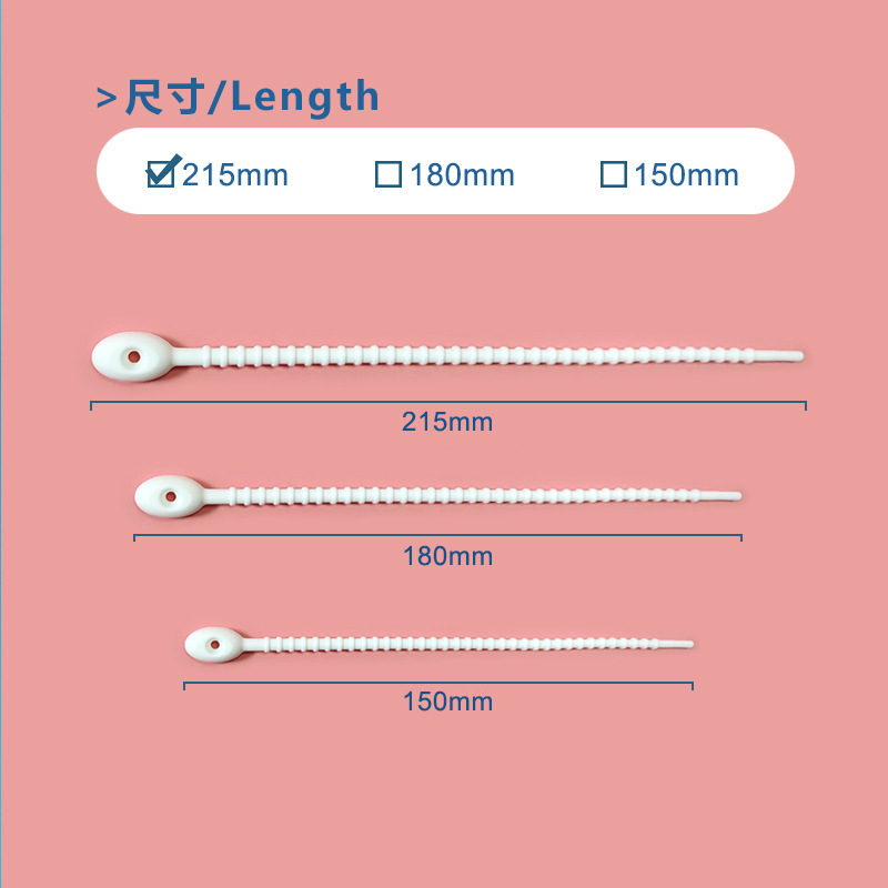 Picture of 215mm silicone cable tie data line storage finishing winder DIY key chain jewelry pendant color lanyard