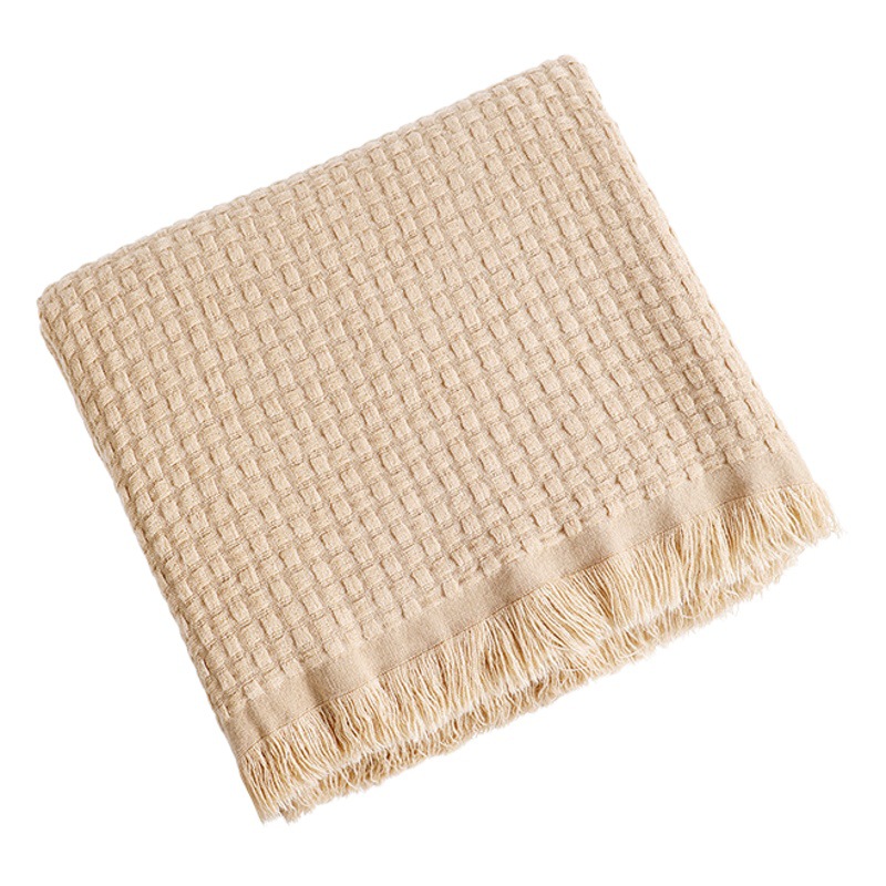Solid Color Wool Knitted Sofa Blanket Nordic Blanket Waffle Blanket Sofa Blanket Knitted Blanket Air-conditioning Blanket Blanket