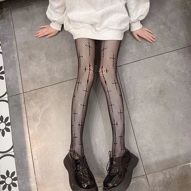 Picture of Internet Celebrating Halloween Nets Skull Spider Web Hollow Fishnet Stockings Pure White Silk Stockings Sexy Black Silk