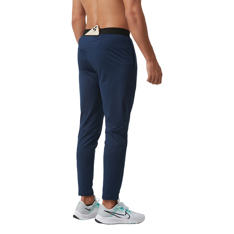 Amazon Men's sports trousers slim fit casual trousers European and American ankle-tied solid color zipper pocket pants running trousers
