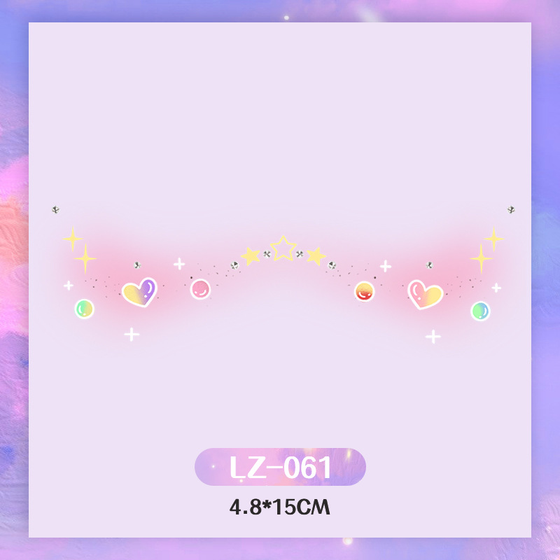 Picture of New Year's Day girl cute face makeup New year new year Creative face stickers love blush cute makeup stickers tattoo stickers