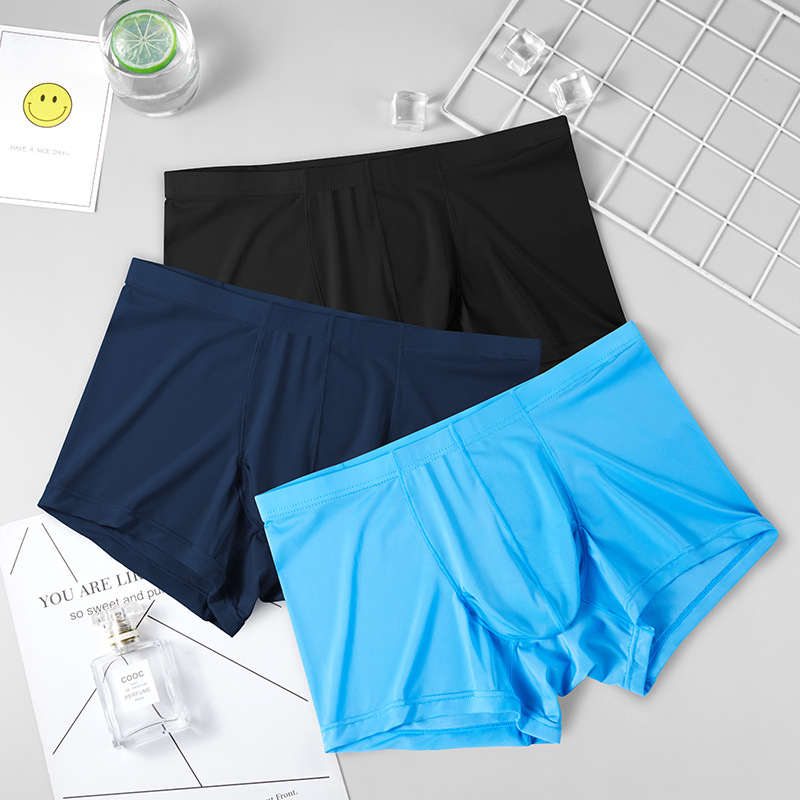 Picture of Clearance Summer Ice Silk Detachable Men's Underwear Ultra-Thin Fully Transparent Quick-Dry Elephant Trunk Boxer Briefs Breathable Quick-Dry