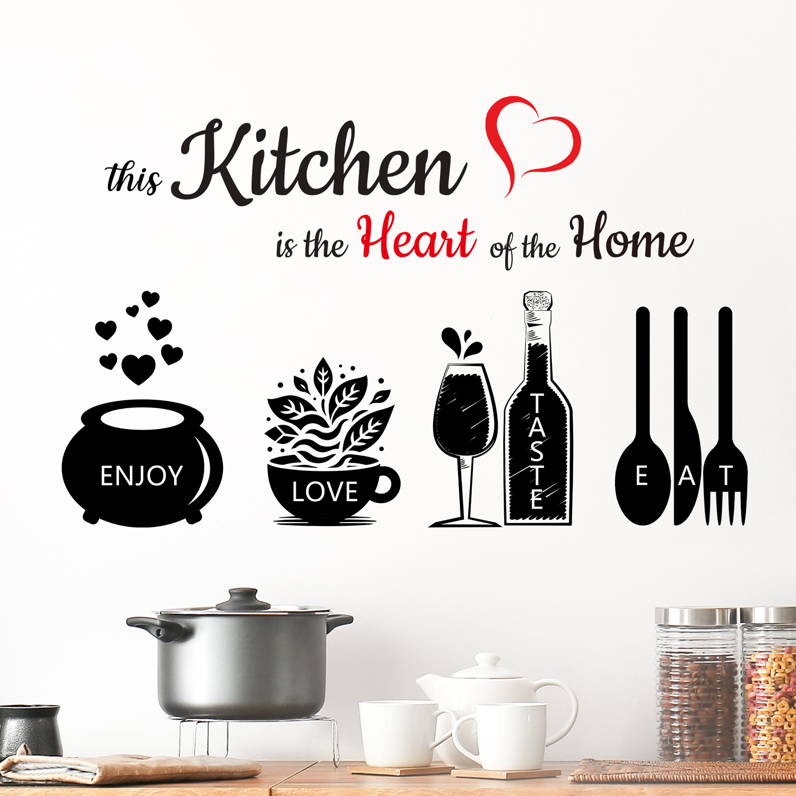 MS-CF017 New Creative English Slogan Kitchenware KITCHEN Kitchen Restaurant Home Decorative Wall Stickers