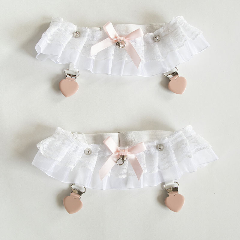New Lace Love Pink Girl's Garter Belt Cute Bow Y2K Women's Harajuku JK Socks Soft Cute in stock