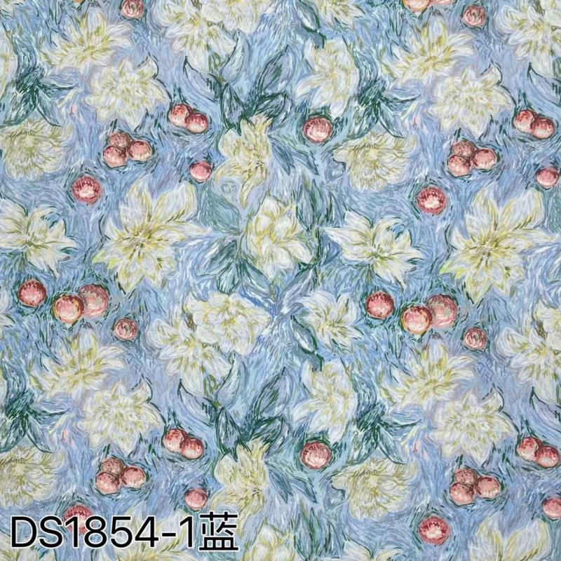 Picture of Digital Printing Cotton Monet Oil Painting Flower and Fruit Printing Fabric 40 Cotton Children's Clothing Bag DIY Handmade Fabric